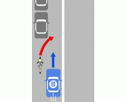 駐車車両を避けようとした自転車と事故